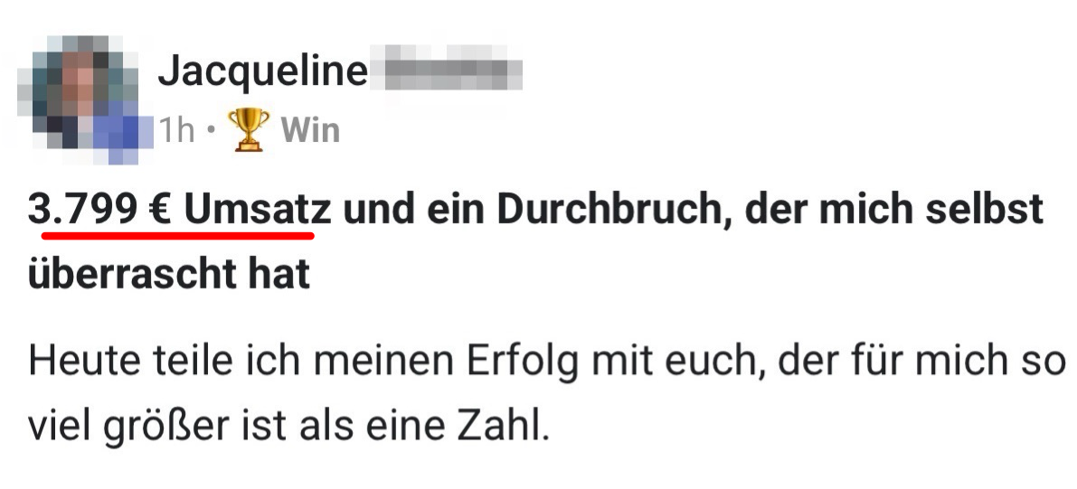 Community-Ergebnis: 3.799 Euro Umsatz und ein Durchbruch