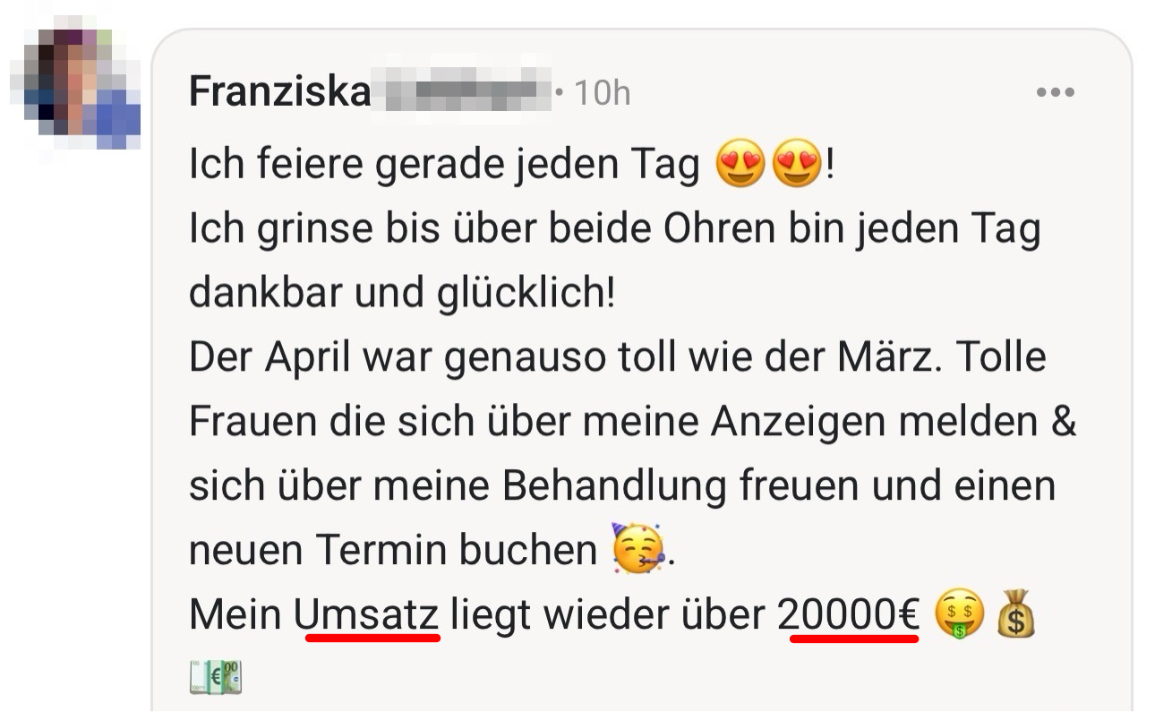 Community-Ergebnis: über 20.000 Euro Umsatz