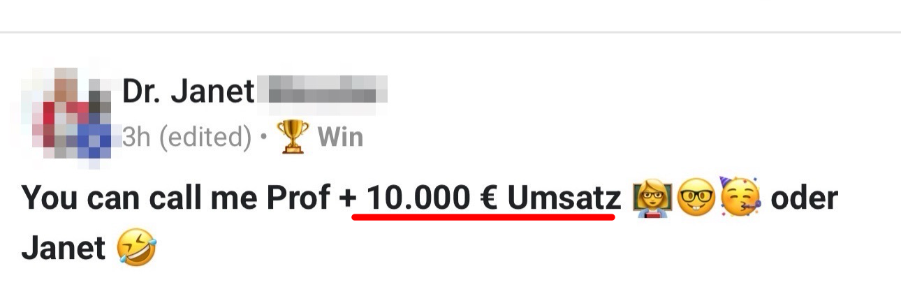 Community-Ergebnis: plus 10.000 Euro Umsatz