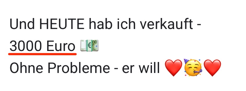 Community-Ergebnis: heute verkauft, 3.000 Euro